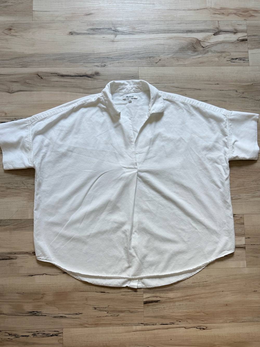 Madewell Women’s White Button Front Long Sleeve Shirt Top Size L Used